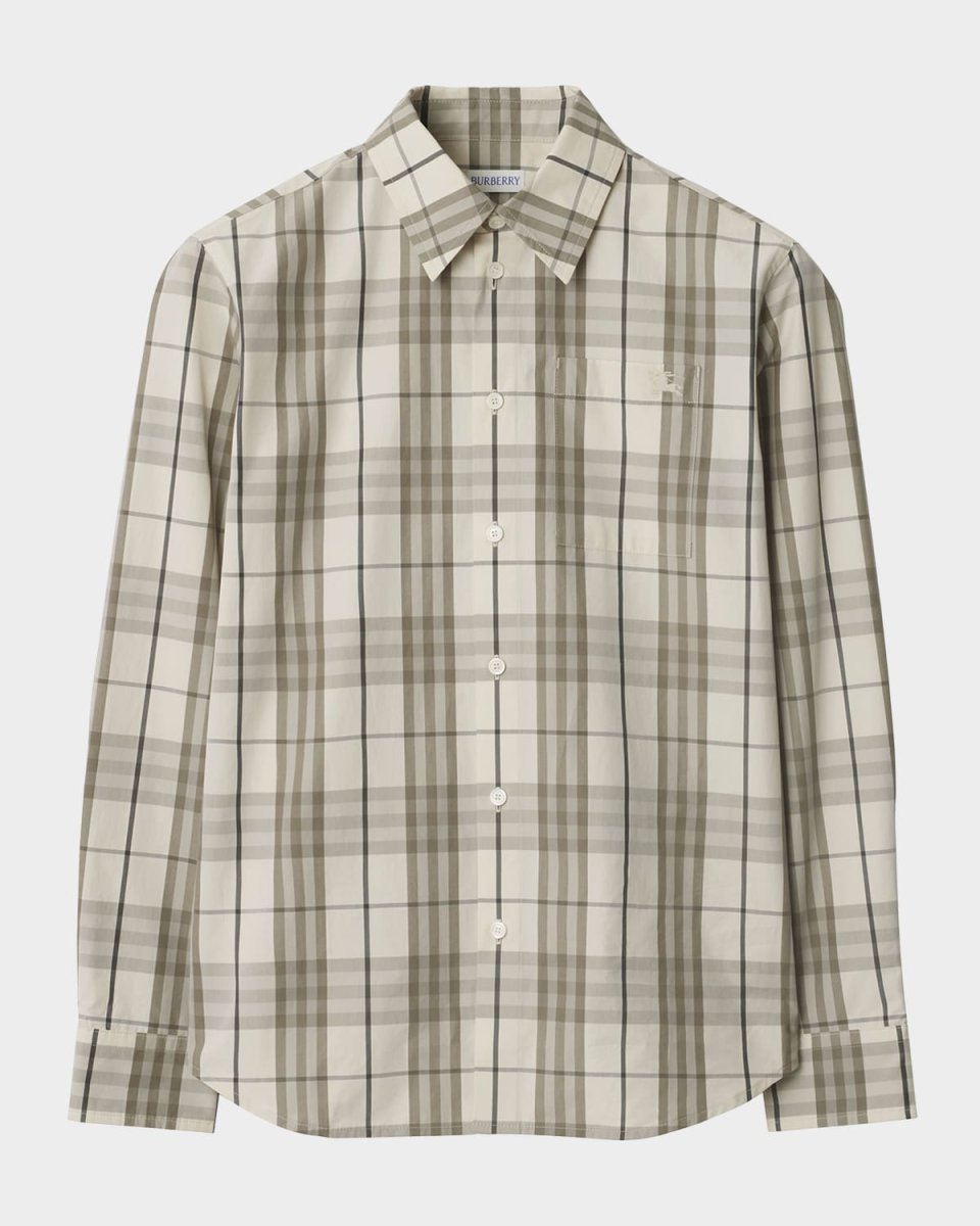 Check Cotton Button-Down Shirt